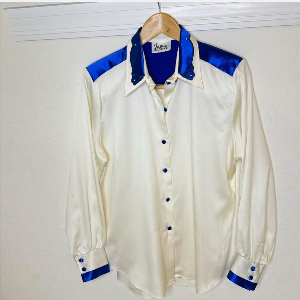 Western Satin Button Down Blouse - image 2